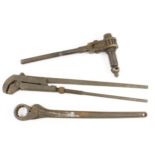 Three unusual large wrenches to 29" G