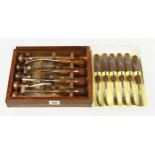 A set of 12 carving tools in craftsman made box and a little used set of 6 others by NAREX in orig