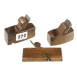 Three miniature beech planes 2 1/2" to 3 5/8" G