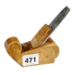 A pretty boxwood bullnose plane 2 1/2" x 1 1/2" with brass front similar to the Marples example with