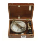 A surveyors compass by KEUFFEL & ESSER (lacks stand) in mahogany box G+