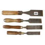 Four firmer chisels 1" to 2" G