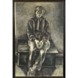 John HOPWOOD (1942-2015)Seated Boy JesseCharcoalSigned and dated August 1974151 x 98cm