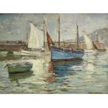 Hurst BALMFORD (1871-1950)St Ives Boats Oil on board Signed Label to verso 37 x 50cmCondition