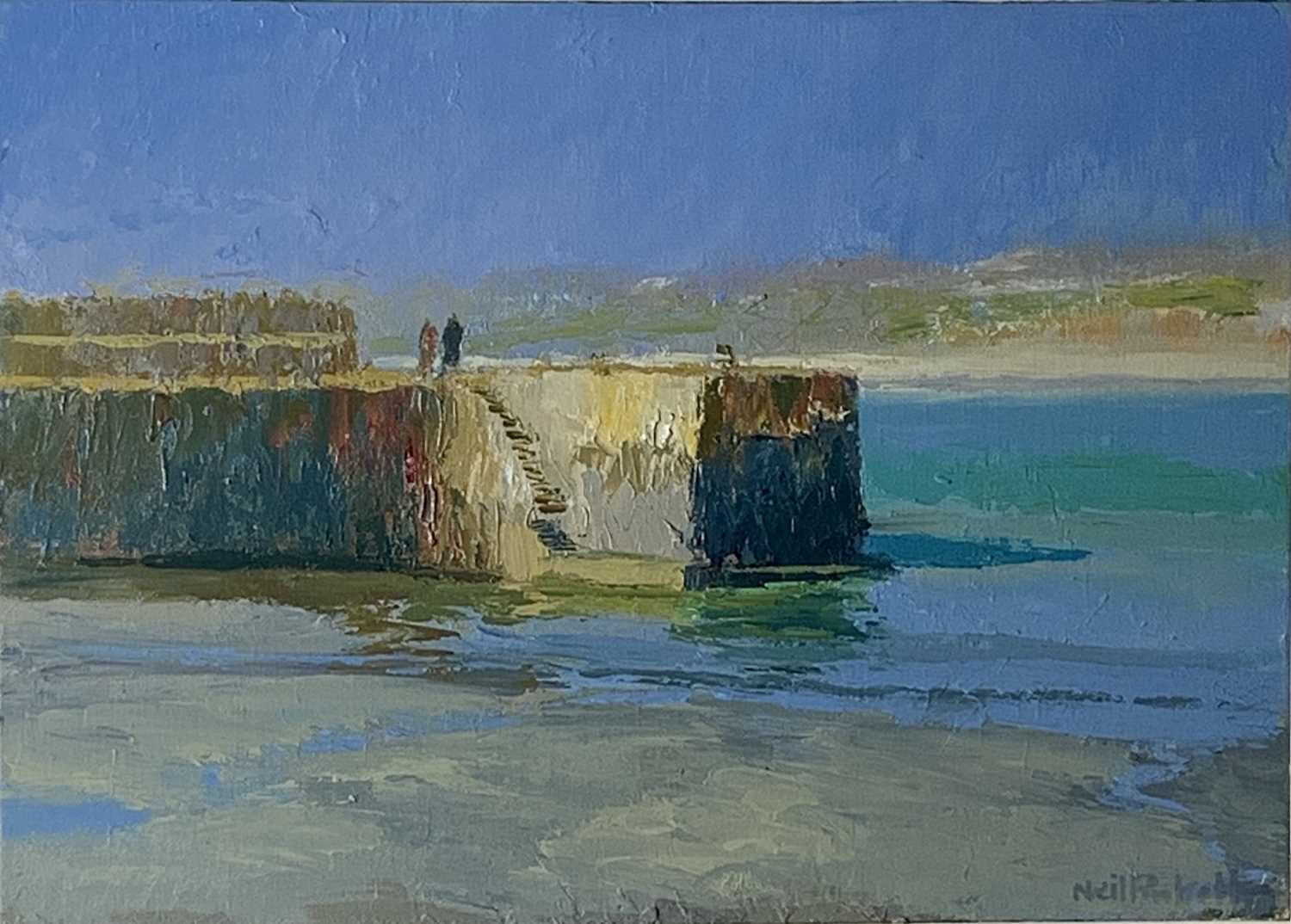 Neil PINKETT (1958) Harbour Wall, St Michaels Mount Oil on board Signed 30 x 42cm View the Virtual