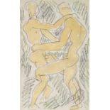 Duncan GRANT (1885-1978)Wrestlers Pencil, pastel and watercolour19.5 x 12.5cmProvenance with Simon