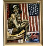 John Randall BRATBY (1928-1992) Style of Portrait of Deltina Oil on board 60 x 50cm