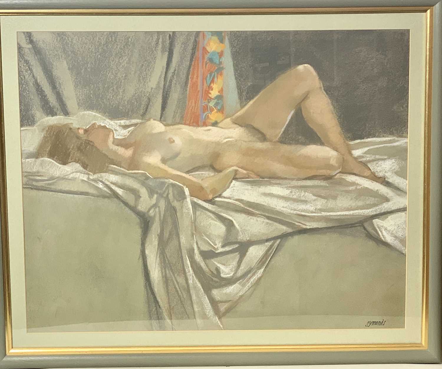 Ken SYMONDS (1927-2010) Valerie on White Sheet Pastel Signed 48 x 60cm - Image 2 of 2