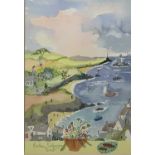 Barbara DALGANO A Cornish Scene Watercolour Signed and dated 2005 25x 17cm