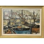 Fishing Boats-Newlyn Oil on board Signed to Verso with initials S H dated 1963 50 x 75cmCondition