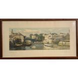 Gyrth Russell The River Ouse, York. Original Railway Carriage Print c.1955. 25 x 50cm