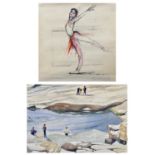Charlotte FAWLEYBallet Dancer Watercolour Signed, inscribed and dated '88Paper size 45 x