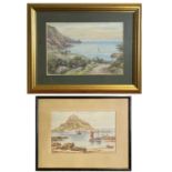 T H VICTOR (1894-1980)'St Michael’s Mount' & 'Lamorna'Two watercolours Each signed and inscribed