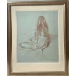 Nicholas St. John ROSSE (1945) Seated girl Drawing Signed 44 x 35cm