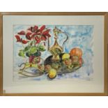 Professor Sir Roy CALNE Still life Watercolour Signed and dated '90 38 x 55cm