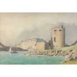 Hugh E RIDGE (1899 - 1976)Cromwell's Castle, Treso, Isles of Scilly Watercolour and inkSigned 26 x