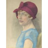The cloche hat A 1920s watercolour signed with the monogram HTE or RTE 19 x 14cm