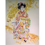 Professor Sir Roy CALNE (1930) Geisha Girl Oil on Canvas Signed 90 x 70cm