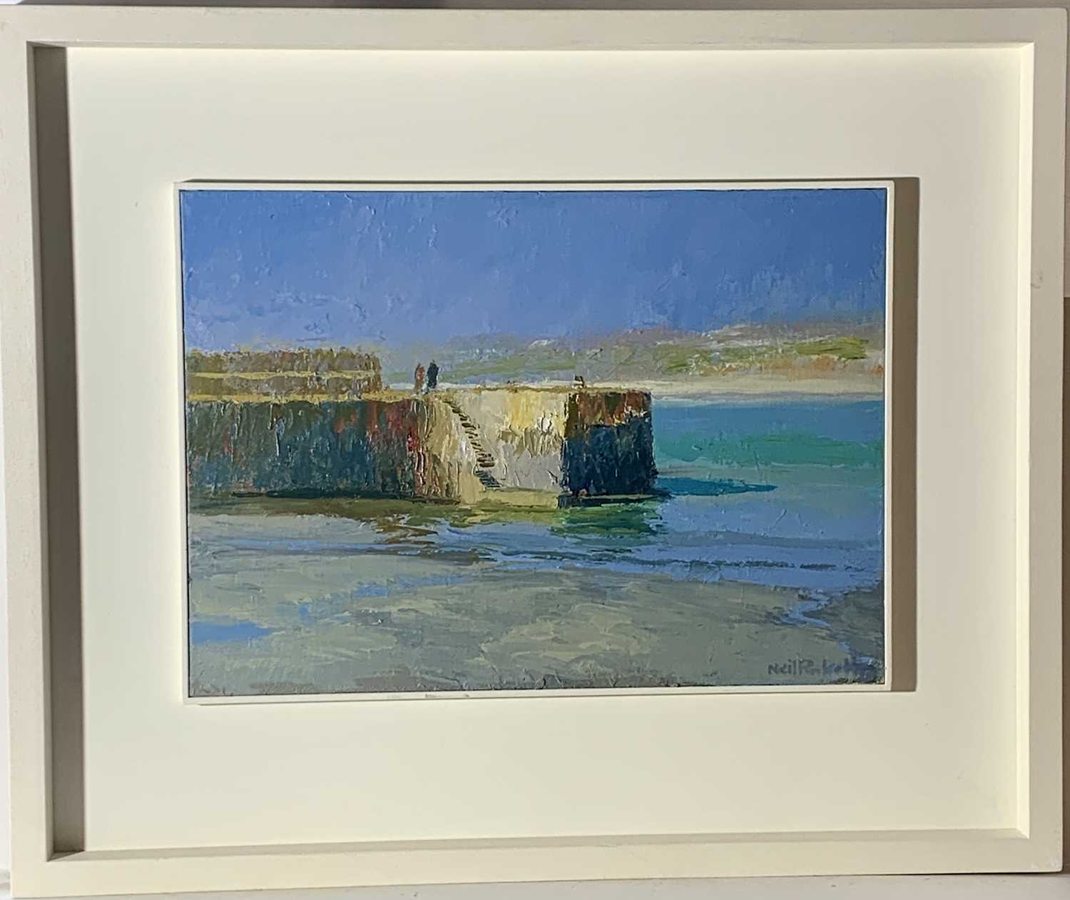 Neil PINKETT (1958) Harbour Wall, St Michaels Mount Oil on board Signed 30 x 42cm View the Virtual - Image 2 of 2