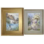 Florence LEWIS (act.1896-1904)Spring CottagesTwo watercolours Each signed 38 x 27cm38 x 27cm