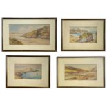 Douglas Houzen PINDER (1886-1949)Four small Newquay watercolours Each signed and inscribed