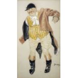 Leo Cheng Huntsman Watercolour Signed 33 x 19cm