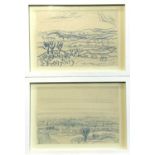 Arthur BERRIDGE (1902-1957)Italian Landscape StudiesA pair of blue pencil drawings on paper