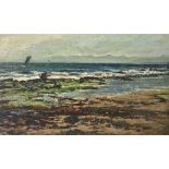 Low Tide Early 20th century Oil on board Indistinctly signed 20 x 34cm