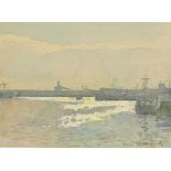Ken HOWARD R. A Newlyn Harbour Watercolour Signed, label to verso 18 x 23cm View the Virtual 360