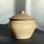 A Leach Pottery, St Ives standard ware small casserole and lid, height including lid 26.5cm.
