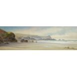 Claude Montague HART (1870-1952)Cornish Coast Watercolour Signed 17 x 53cmCondition report: Apart