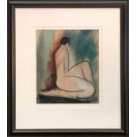 Mary STORK (1938-2007) Seated nude Mixed media Signed and dated '97 34 x 28.5cmCondition report: