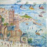 Simeon STAFFORD (1956)St Ives Oil on boardSigned Further signed, inscribed and dated '14 to