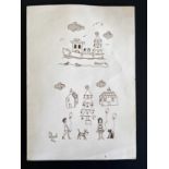 Brian POLLARD (1946)A Christmas Card Ink drawingSigned and dated '94 21 x 15cm