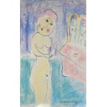 Dora HOLZHANDLER (1928-2015)Dressing RoomPastel on paper Signed and dated '91Paper size 35.5 x 22.