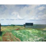 Frederick HALL (1860-1948) Coastal sheds Oil on canvas 64 x 78cmCondition report: Although nothing