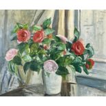 Marjorie MOSTYN (1893-1979)Still Life - Camelias in a VaseOil on board Signed 47 x 57cmCondition