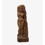 Cyril Saunders SPACKMAN (1887-1963)Standing Nude Wood carving Monogrammed 92cm View the Virtual