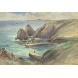 Sidney James BEER (1875-1952) Mullion Harbour Watercolour Signed and inscribed 24 x 34.5cm