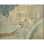 Dorothy SHAKESPEAR Palladian mansion Watercolour Initialled, inscribed to verso 'This water colour