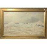 Henry E. TOZER (1864-c.1938) Crashing Waves Watercolour Signed and dated May 1889 53 x 93cmCondition