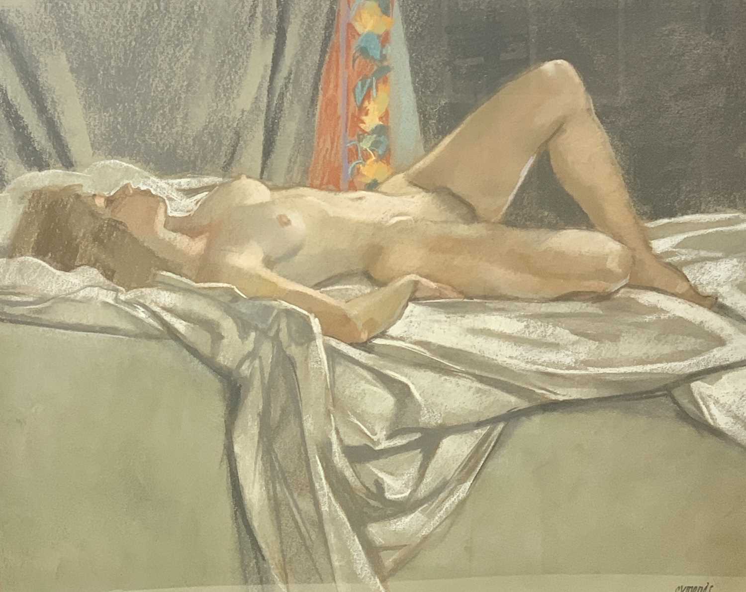 Ken SYMONDS (1927-2010) Valerie on White Sheet Pastel Signed 48 x 60cm