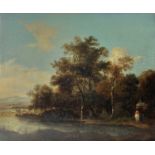 English School Wetland with trees Early 19th-century oil on canvas lined 37 x 44.5cm