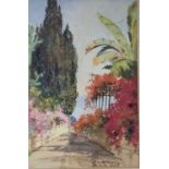 Max ROMER (c.1878-1960) Madeira Watercolour Signed, inscribed and dated 1927 22 x 14.5cm