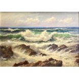 Douglas Houzen PINDER (1886-1949)Rough Seas Watercolour Signed 37 x 54cmCondition report: Frame size