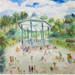 Simeon STAFFORD (1956)Morrab Gardens, PenzanceOil on board Signed Further signed, inscribed and