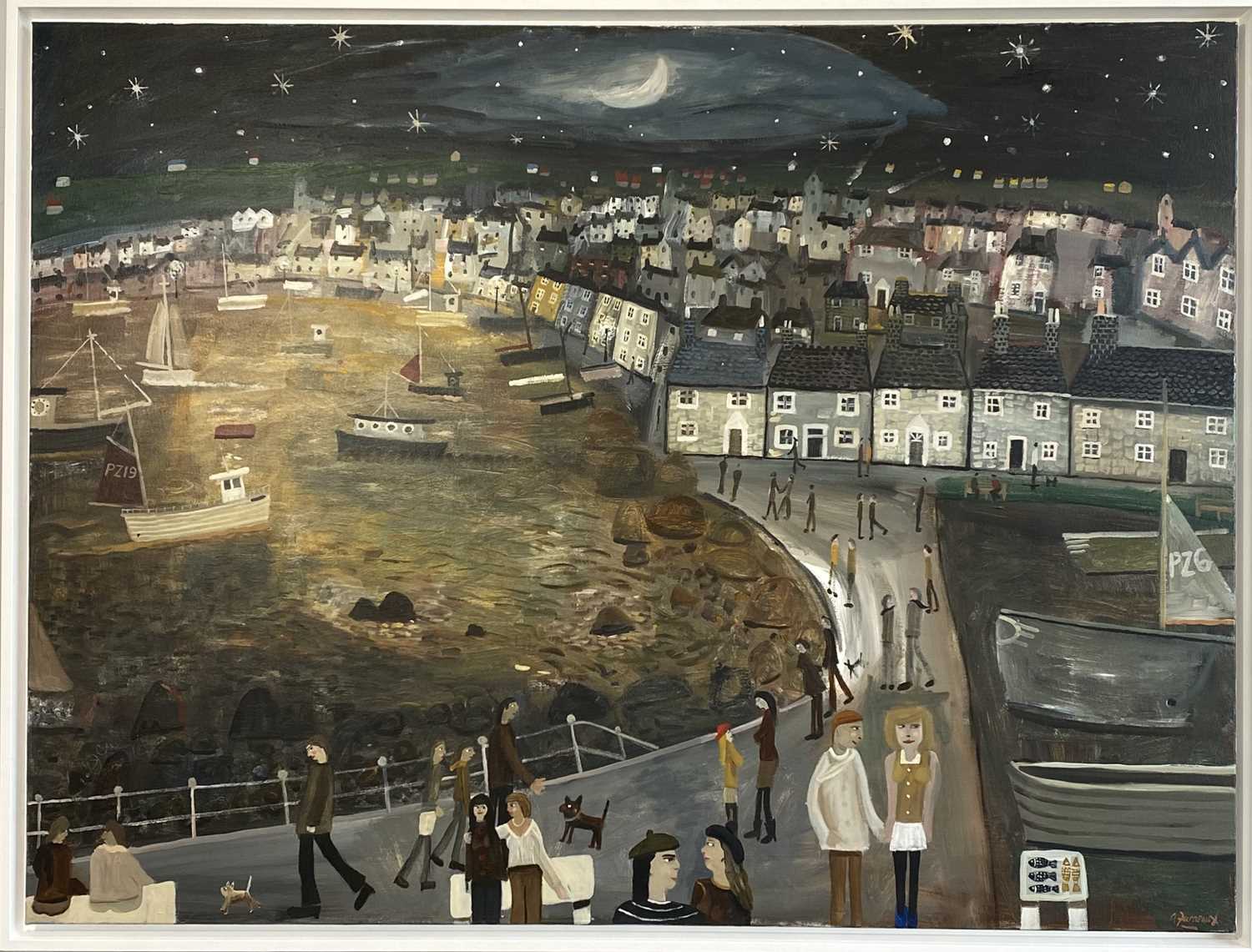 Alan FURNEAUX (1953) A Walk to Newlyn, Nocturn Oil on canvas Signed Inscribed to verso 91 x 121.