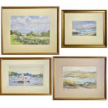 John ELLIS'Regatta Day, Helford' and 'Zennor, Cornwall'Two watercolours Each signed Together with