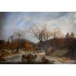 Barend Cornelis KOEKKOEK (1803-1862) After Winter Scene Oil on canvas 62 x 87cmCondition report: