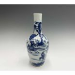 A Chinese blue and white porcelain vase, 19th century, with four character Kangxi mark, decorated